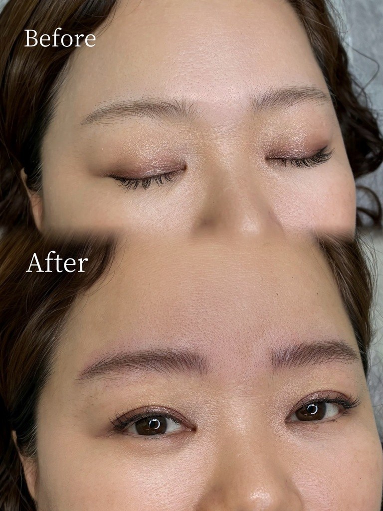 50代女性のふんわりしたナノヘアストローク眉症例