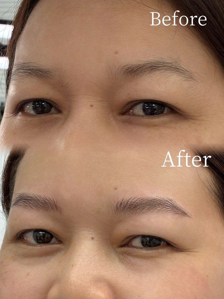 40代女性の薄い眉に立体感を加えたナノヘアストローク症例